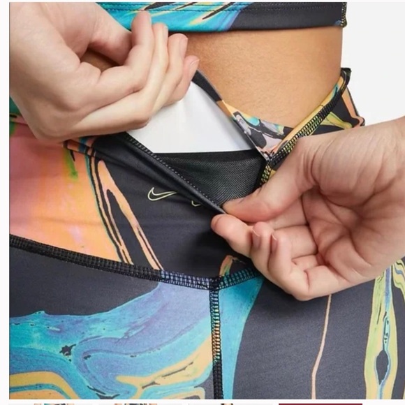 NWT Nike One Luxe Aurora Mid-Rise 7/8 Marbled Leggings Women’s SZ 1XL - Picture 3 of 8